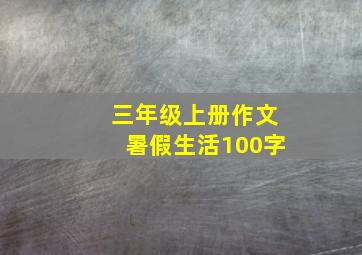 三年级上册作文暑假生活100字