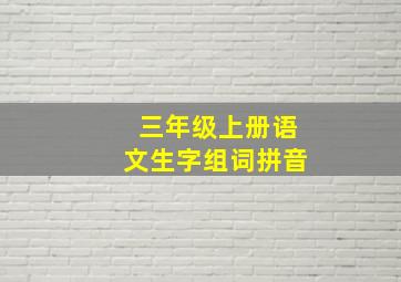 三年级上册语文生字组词拼音