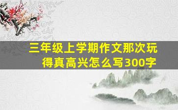 三年级上学期作文那次玩得真高兴怎么写300字