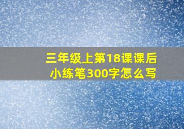 三年级上第18课课后小练笔300字怎么写