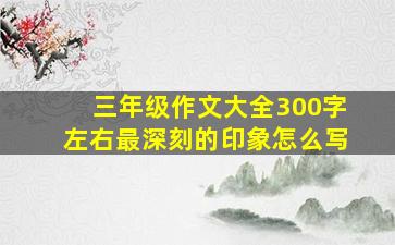 三年级作文大全300字左右最深刻的印象怎么写