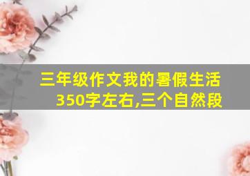 三年级作文我的暑假生活350字左右,三个自然段