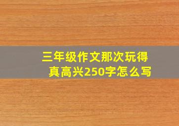 三年级作文那次玩得真高兴250字怎么写