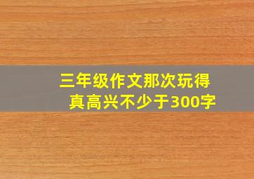 三年级作文那次玩得真高兴不少于300字