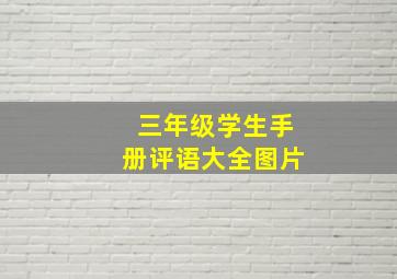 三年级学生手册评语大全图片