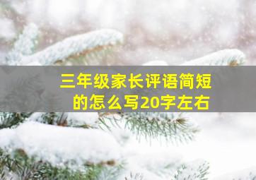 三年级家长评语简短的怎么写20字左右