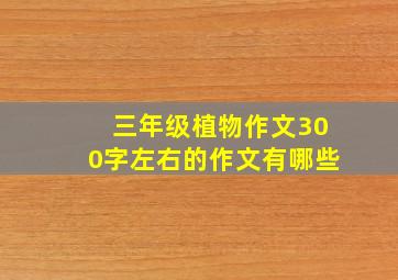 三年级植物作文300字左右的作文有哪些