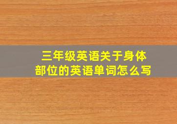 三年级英语关于身体部位的英语单词怎么写