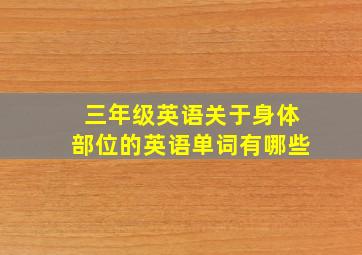 三年级英语关于身体部位的英语单词有哪些