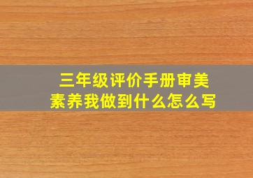 三年级评价手册审美素养我做到什么怎么写