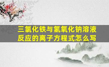 三氯化铁与氢氧化钠溶液反应的离子方程式怎么写