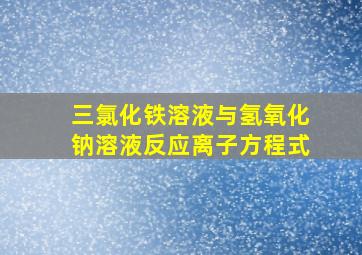 三氯化铁溶液与氢氧化钠溶液反应离子方程式