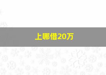 上哪借20万