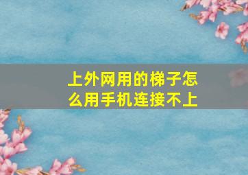 上外网用的梯子怎么用手机连接不上