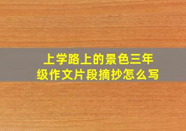 上学路上的景色三年级作文片段摘抄怎么写