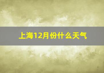 上海12月份什么天气