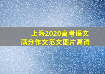 上海2020高考语文满分作文范文图片高清