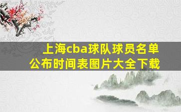 上海cba球队球员名单公布时间表图片大全下载