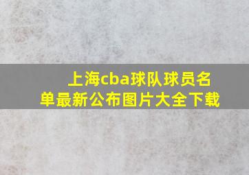 上海cba球队球员名单最新公布图片大全下载