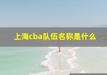 上海cba队伍名称是什么