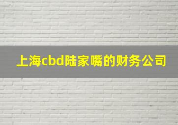 上海cbd陆家嘴的财务公司