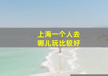 上海一个人去哪儿玩比较好