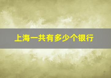 上海一共有多少个银行