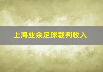 上海业余足球裁判收入