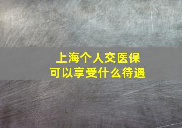 上海个人交医保可以享受什么待遇