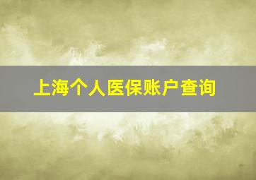 上海个人医保账户查询