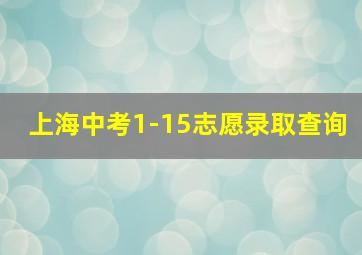 上海中考1-15志愿录取查询