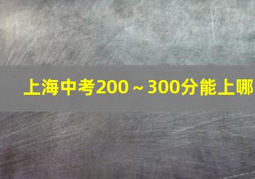 上海中考200～300分能上哪