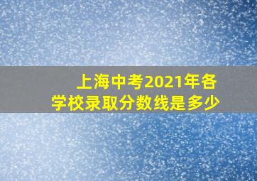 上海中考2021年各学校录取分数线是多少