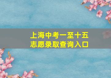 上海中考一至十五志愿录取查询入口