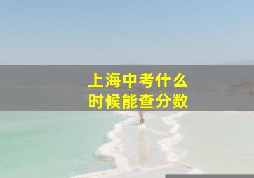 上海中考什么时候能查分数