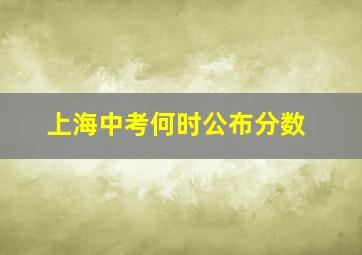 上海中考何时公布分数