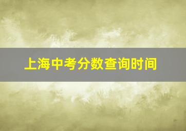 上海中考分数查询时间