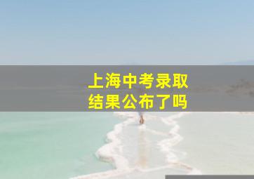 上海中考录取结果公布了吗