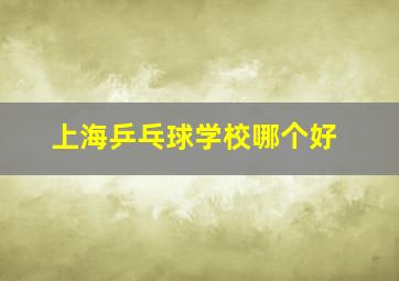 上海乒乓球学校哪个好