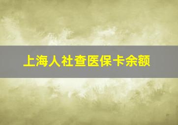 上海人社查医保卡余额