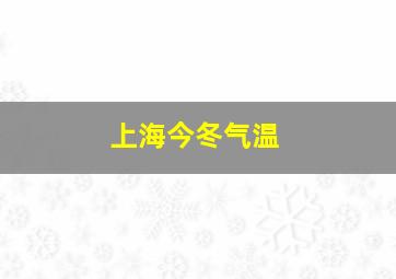 上海今冬气温