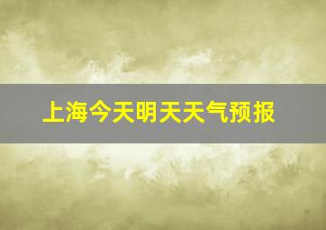 上海今天明天天气预报