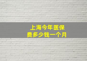 上海今年医保费多少钱一个月