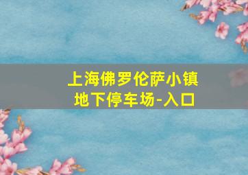 上海佛罗伦萨小镇地下停车场-入口