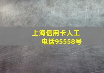 上海信用卡人工电话95558号