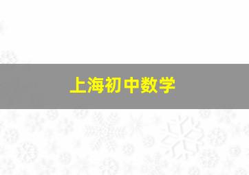 上海初中数学