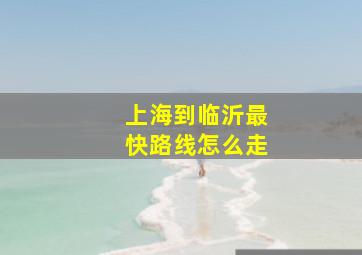 上海到临沂最快路线怎么走