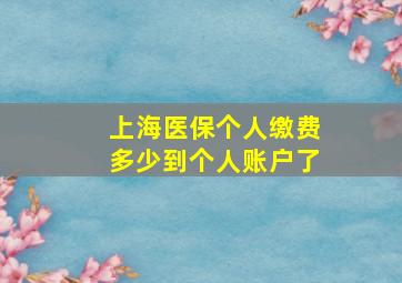 上海医保个人缴费多少到个人账户了