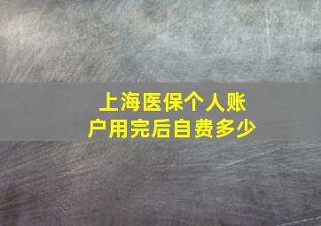 上海医保个人账户用完后自费多少