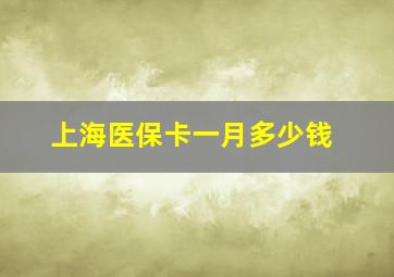 上海医保卡一月多少钱